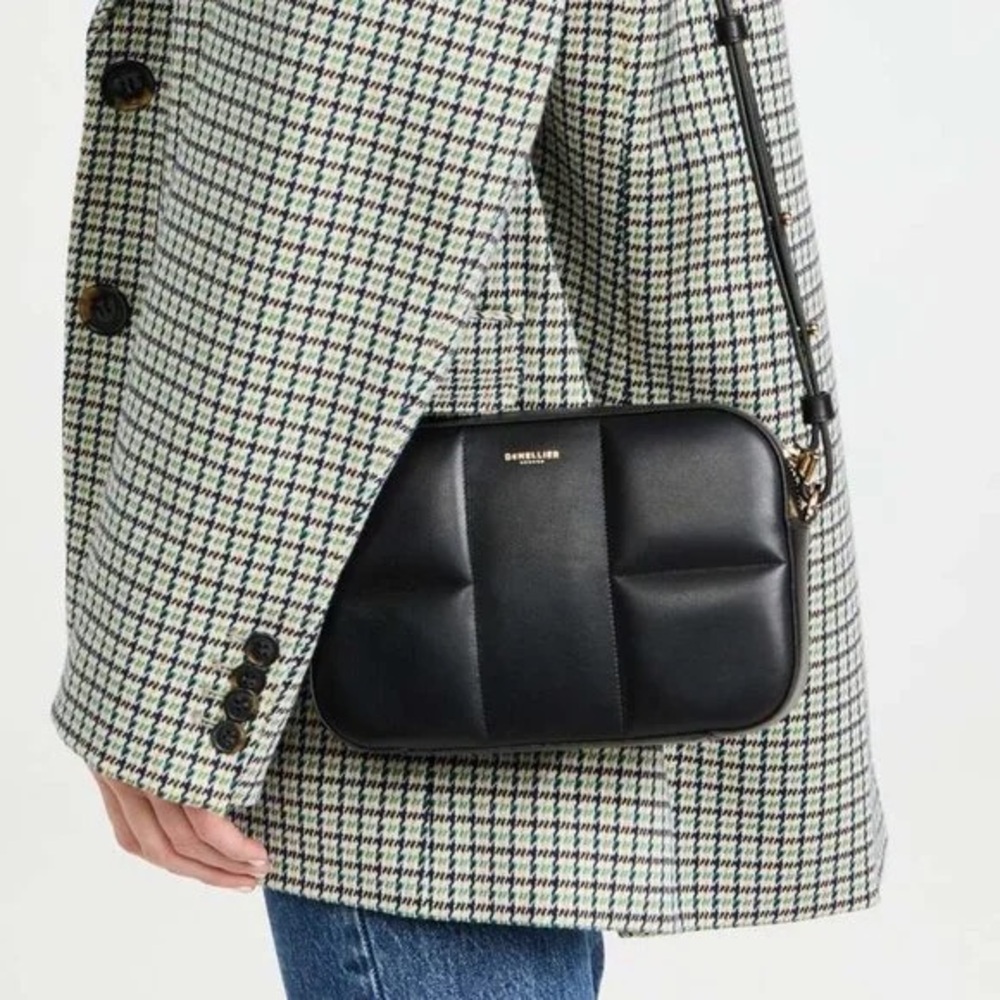Demellier Black Quilted Leather Crossbody Bag (Discontinued style)